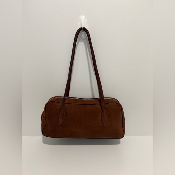 NEW Madewell Top-Zip Shoulder Bag in Soft Mahogany Suede NW382 $158 - Picture 5 of 12
